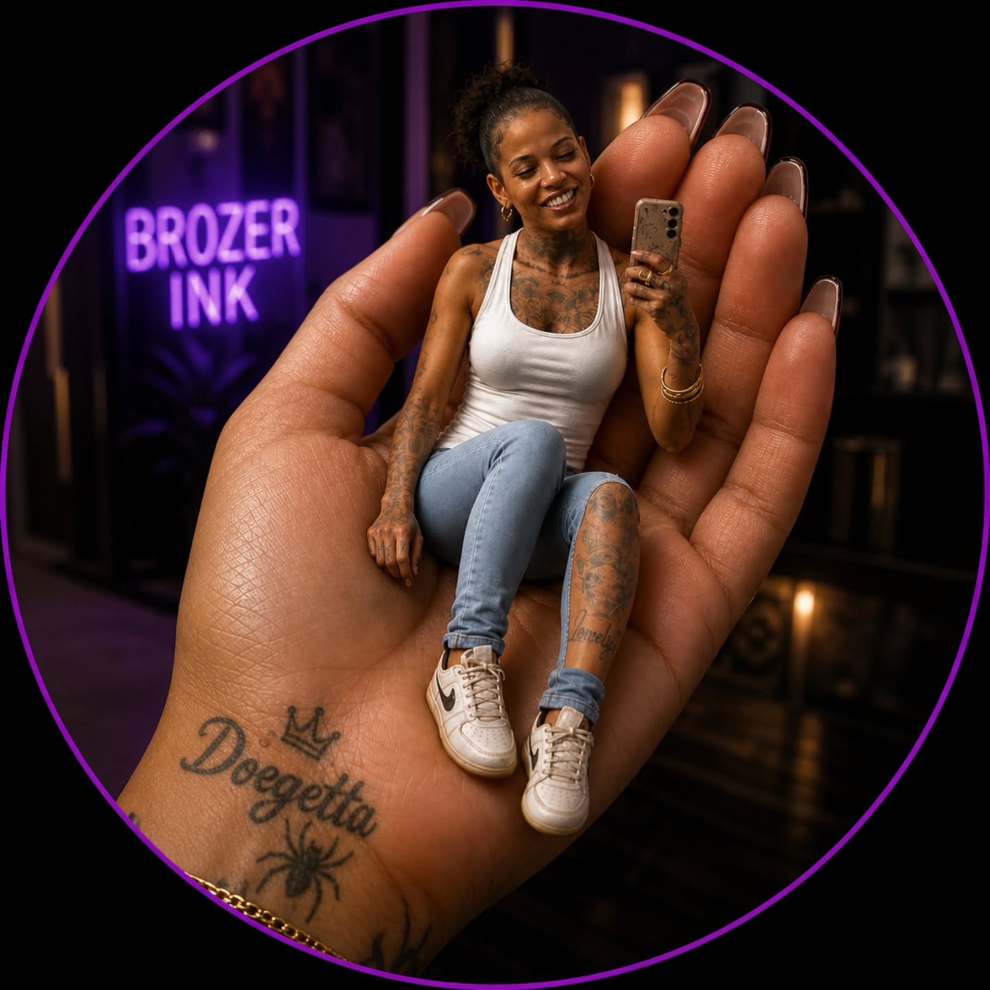 Doegetta, body piercer à Brozer Ink